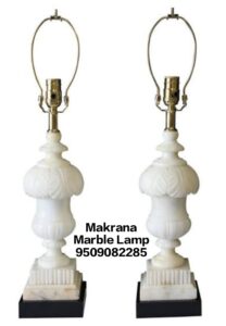 makrana marble lamp with white lightning for decorative purpose